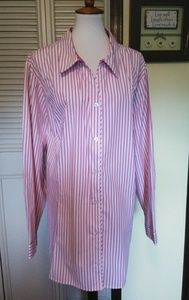 cj banks, NWT,5X, drk pnk/wht button down.
